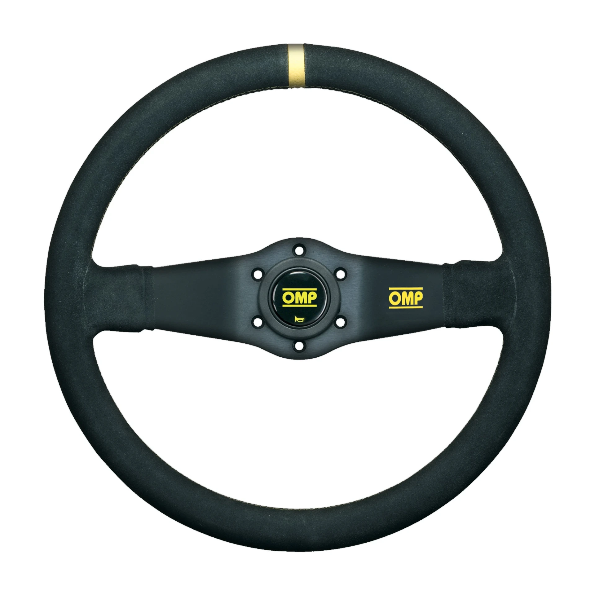 [OD0-1951-071] RALLY - Volant en Cuir Daim 35cm 2 Branches (NOIR)