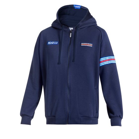 Sparco Martini Racing Hooded Sweatshirt - Colour: Navy Blue, Size: L