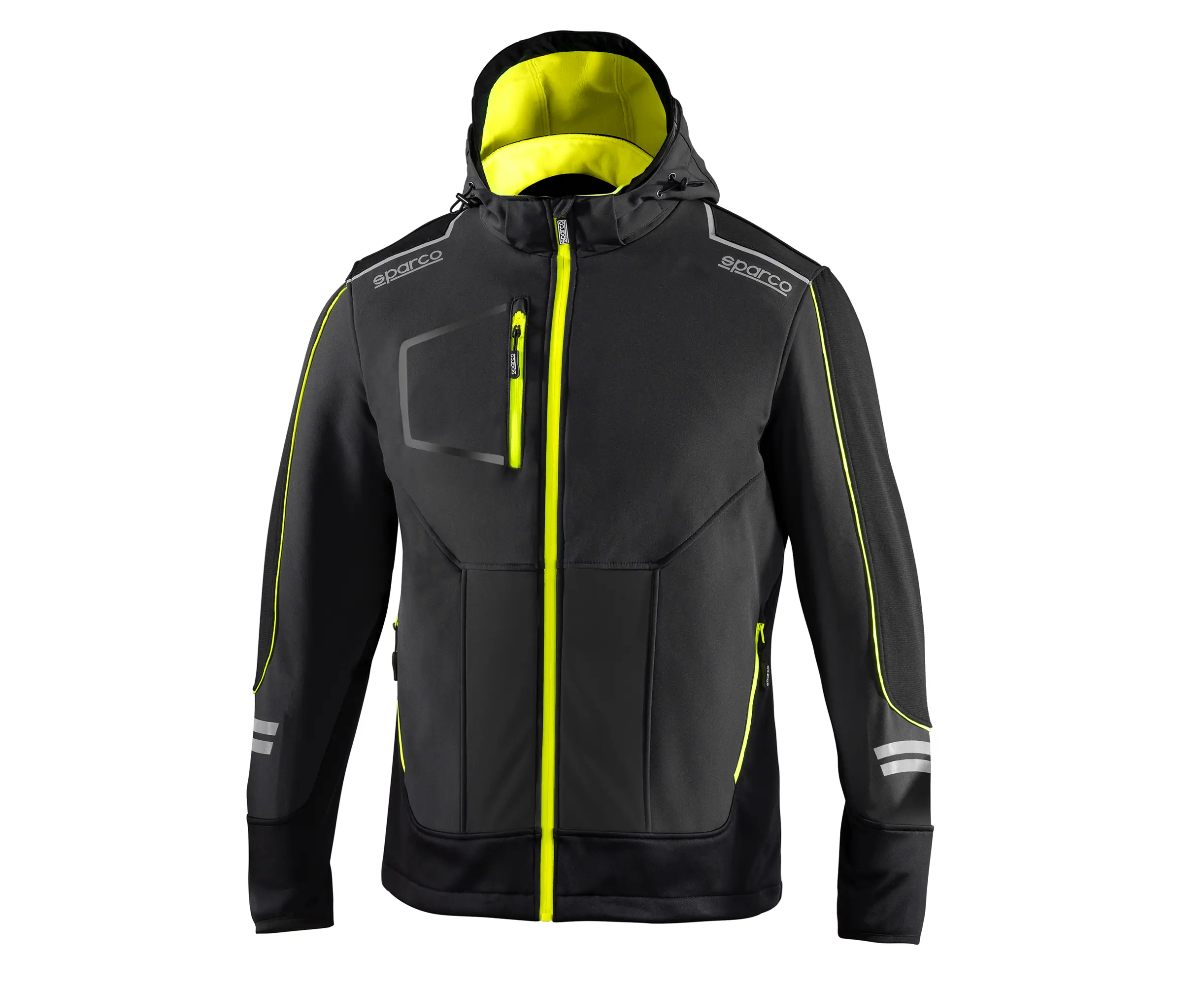 [02412GSGF3L] Sparco - Veste Softshell Tech TW (GRIS FER/JAUNE FLUO, L)