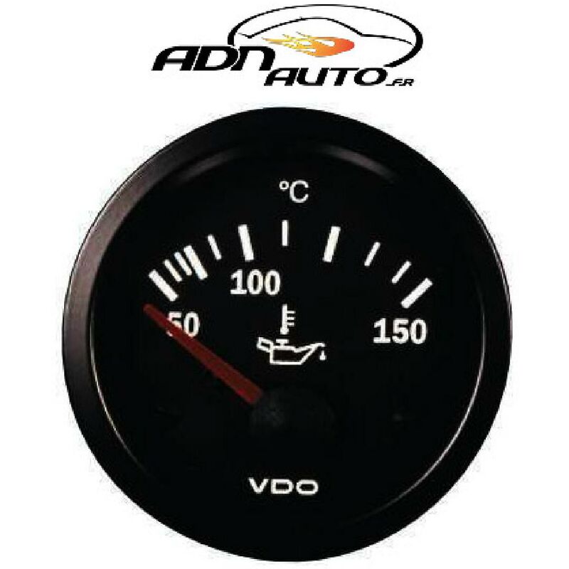 VDO Vision Oil Temperature Gauge Electrical - Black, Black